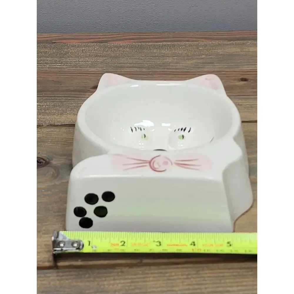 Ceramic CAT BOWL DISH Food or Water Hand Painted from Portugal